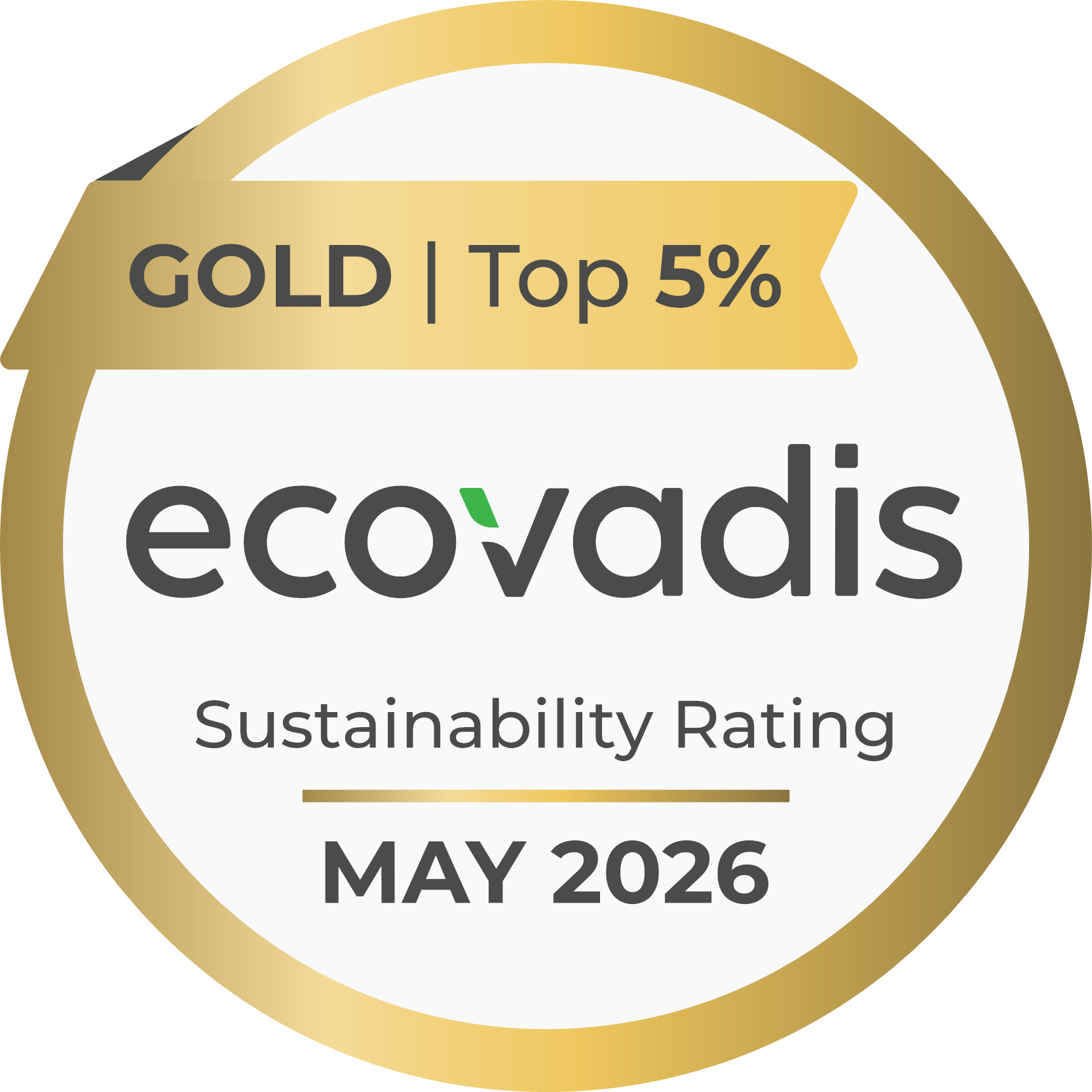 Médaille d’or à l’évaluation EcoVadis 2026 ! 2
